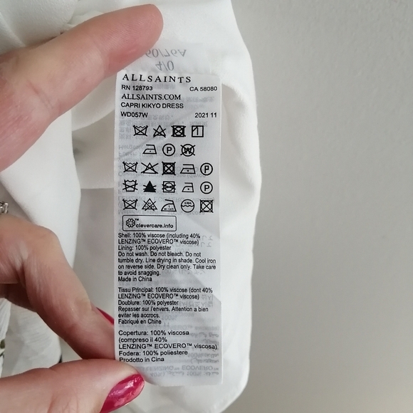 All Saints Capri Kikyo Layered Floral Asymmetrical Midi Dress Wrap/Shift Size 0 - Picture 16 of 17